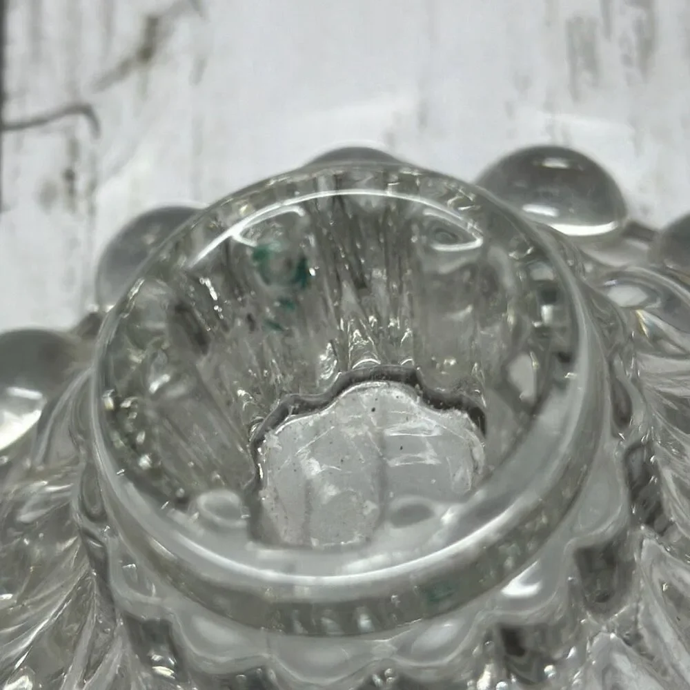 Vintage 1960s Boopie Bubble Glass‎ Candlestick Holder Set